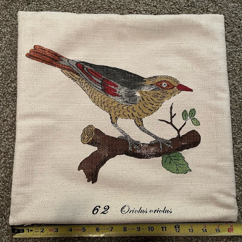 Wading Birds Decorative Throw Pillow Cover 16x16 Broad Weave Cotton Blend Godwit - Picture 4 of 7